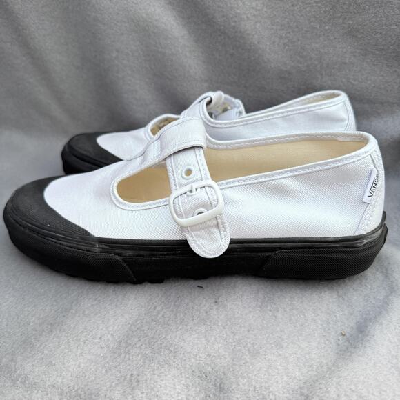 Vans Premium Style 93 Mary Jane White Pearlized Coated Canvas Sneakers Womens 8 - Picture 1 of 12